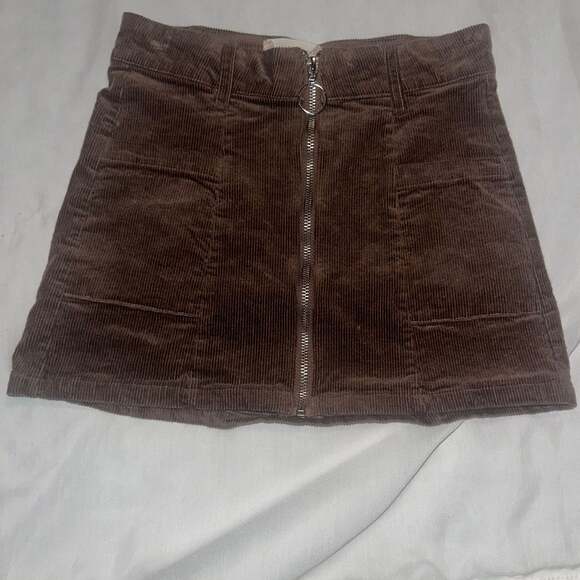 Altar'd State Dresses & Skirts - Altar'd State Brown Corduroy Zip-Front Cottage Core Mini Skirt-XS